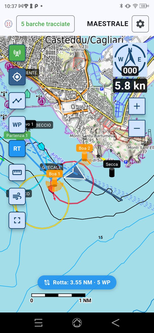 La schermata principale di flyTrackerCove