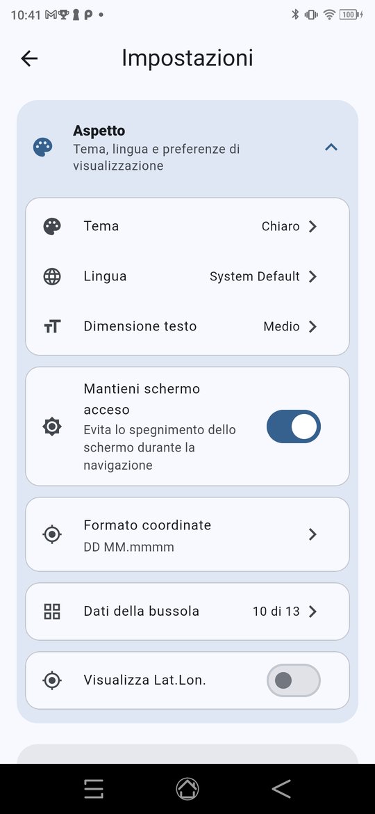 Impostazioni, Aspetto