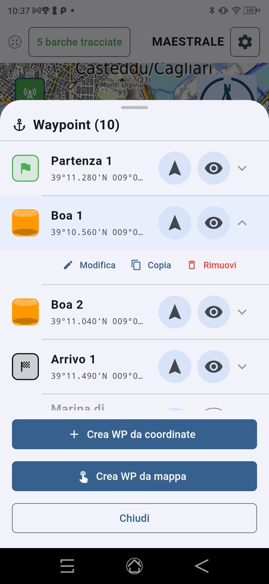 Una riga aperta: Modifica, Copia, Rimuovi